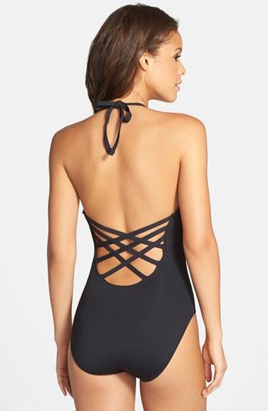Women's La Blanca Caged Strap One-piece Swimsuit - Black