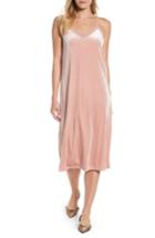Women's Halogen Velvet Slipdress, Size - Pink
