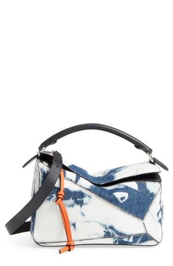 Loewe Medium Puzzle Denim Shoulder Bag - Blue