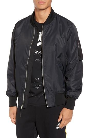 Men's Nike Nsw Air Max Woven Bomber Jacket - Black