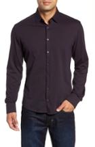 Men's Stone Rose Trim Fit Bird's Eye Sport Shirt - Blue