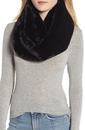 Women's Heurueh Faux Fur Infinity Scarf, Size - Black