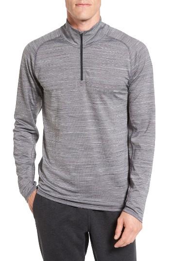 Men's Zella Celsian Space Dye Quarter Zip Top - Grey