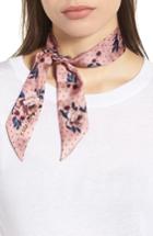 Women's Kate Spade New York Prairie Rose Silk Skinny Scarf, Size - Coral