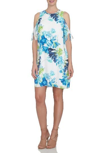 Women's Cece Cold Shoulder Floral Shift Dress