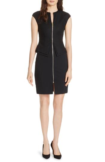 Women's Ted Baker London Kwyli Structured Peplum Body-con Dress - Black