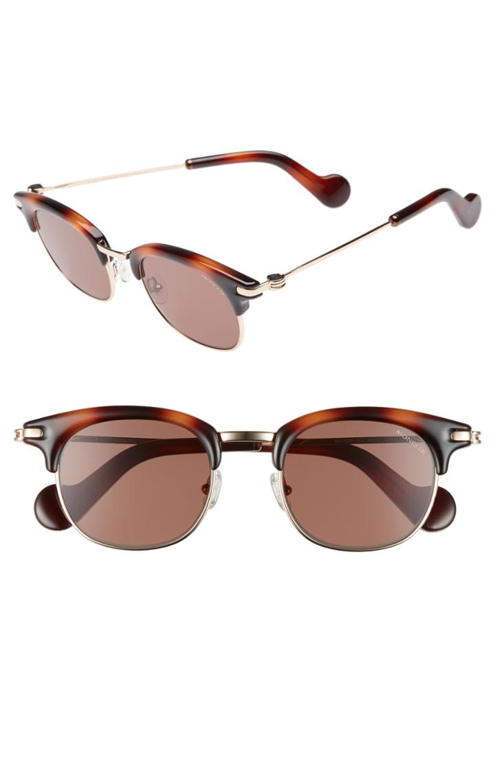 Men's Moncler 49mm Sunglasses - Shiny Havana/ Bronze Roviex