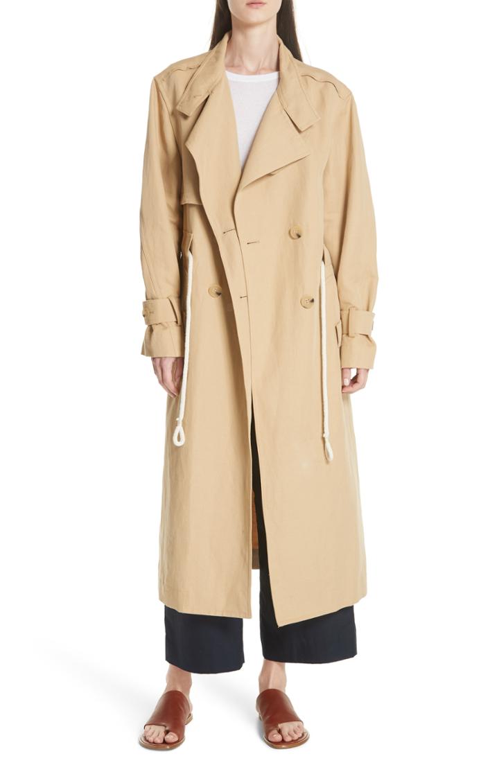 Women's Vince Double Breasted Long Trench Coat