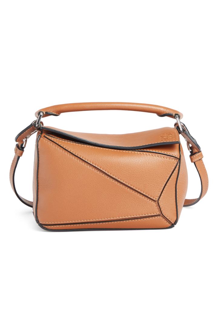 Loewe Mini Puzzle Calfskin Leather Bag - Brown