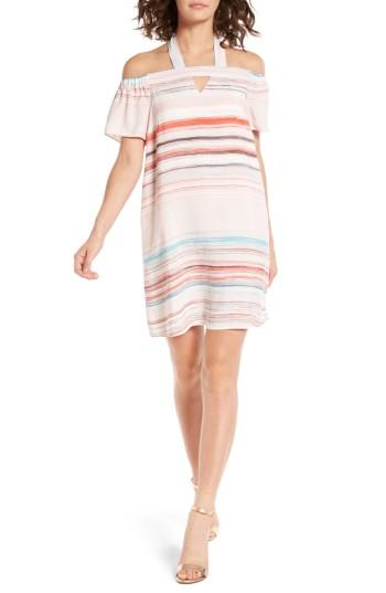 Women's 1.state Halter Off The Shoulder Shift Dress - Pink