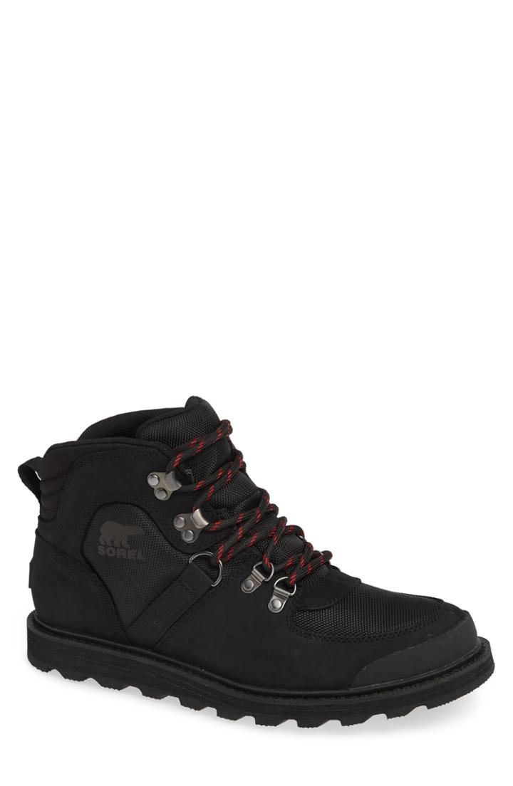 Men's Sorel Madson Sport Waterproof Hiking Boot .5 M - Black