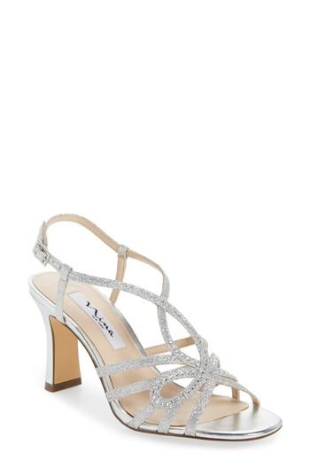 Women's Nina Amabel Crystal Embellished Sandal M - Metallic