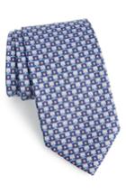 Men's Salvatore Ferragamo Favola Print Silk Tie, Size - Blue