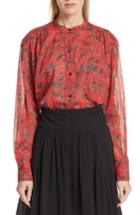 Women's Isabel Marant Etoile Mexika Print Cotton Shirt Us / 34 Fr - Red