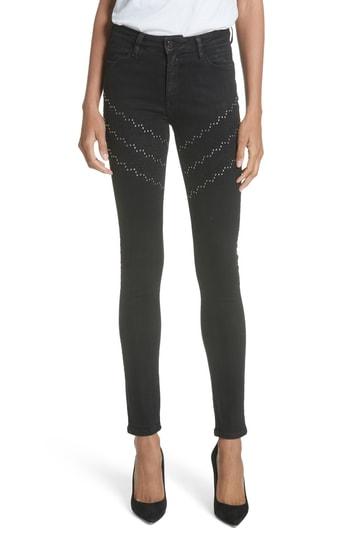 Women's Brockenbow Emma Plaza Studded Skinny Jeans - Black