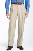 Men's Ballin Double Reverse Pleated Wool Twill Trousers - Beige