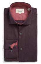 Men's Ted Baker London Endurance Trim Fit Pattern Dress Shirt .5 - 34/35 - Red