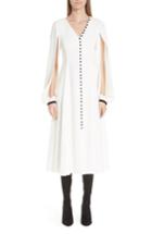 Women's Adeam Button Front Split Sleeve Dress - White