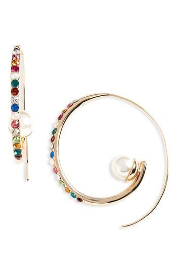 Women's Baublebar Delisa Imitation Pearl Hoop Earrings