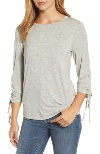 Women's Bobeau Tie Sleeve Top - Grey