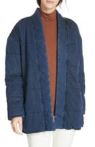Women's Eileen Fisher Slouchy Quilted Denim Jacket - Blue