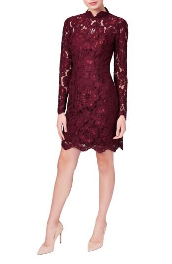 Women's Betsey Johnson Lace Sheath Dress - Red
