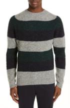 Men's Norse Projects Birnir Stripe Brushed Wool Sweater - Green