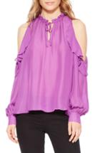 Women's Parker Marjorie Silk Blend Cold Shoulder Blouse, Size - Purple