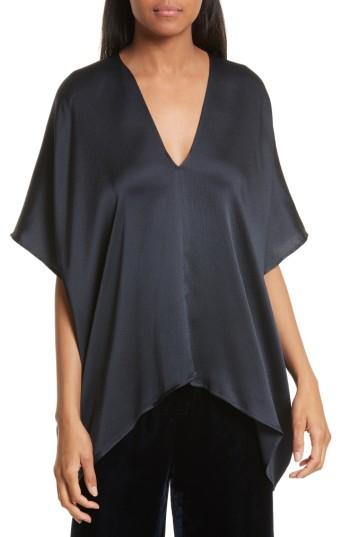 Women's Nili Lotan Citrine Hammered Silk Top - Blue