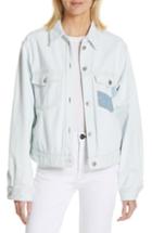 Women's Isabel Marant Etoile Lindya Patchwork Denim Jacket Us / 34 Fr - Blue