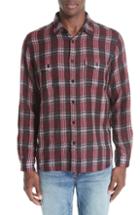 Men's Saint Laurent Gauze Check Wool Flannel Sport Shirt