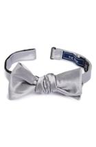 Men's The Tie Bar Solid Silk Bow Tie, Size - Grey
