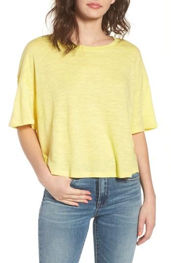 Women's Bp. Cotton & Modal Boxy Tee, Size - Yellow