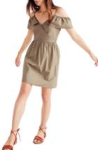 Women's Madewell Khaki Cold Shoulder Dress - Green