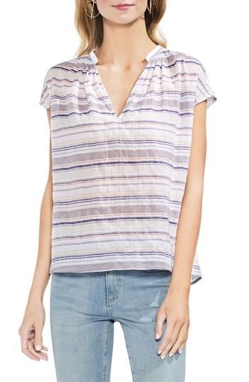 Women's Vince Camuto Jacquard Striped Top, Size - White