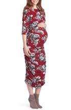 Women's Lilac Clothing Maternity Midi Dress - Red