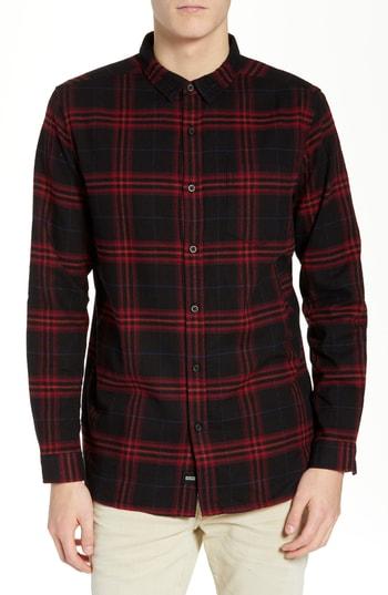 Men's Globe Dock Plaid Shirt - Red