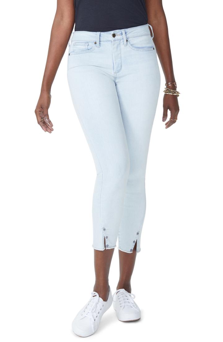 Women's Nydj Ami High Waist Twist Seam Stretch Ankle Skinny Jeans (similar To 14w) - Blue