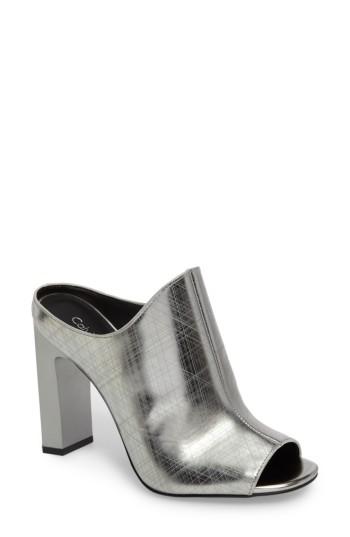 Women's Calvin Klein Maera Open Toe Mule M - Metallic