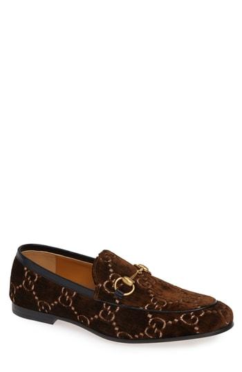 Men's Gucci Jordaan Gg Velvet Loafer Us / 6uk - Brown