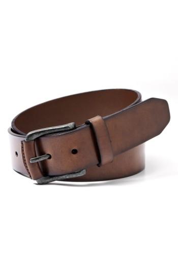 Men's Fossil 'carson' Leather Belt - Dark Brown