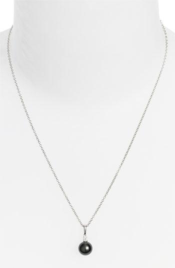 Women's Mikimoto Diamond & Black South Sea Cultured Pearl Pendant Necklace