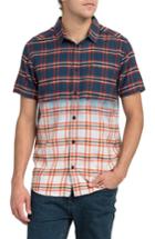 Men's Rvca Prismatic Check Woven Shirt, Size - Blue