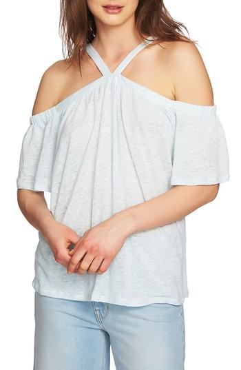 Women's 1.state Cold Shoulder Linen Top - Blue