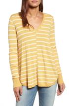 Women's Caslon High-low V-neck Sweater - Yellow