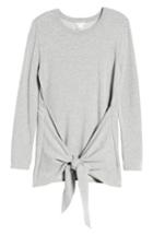 Women's Caslon Off-duty Tie Front Sweatshirt - Grey