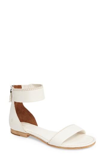 Women's Frye Carson Ankle Strap Sandal .5 M - White