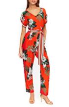 Women's Wallis Tropical Print Jumpsuit Us / 10 Uk - Red