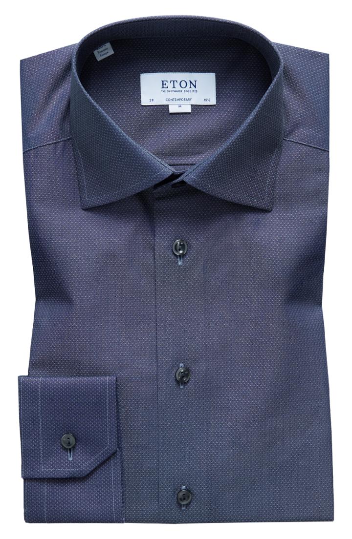 Men's Eton Contemporary Fit Solid Dress Shirt .75 - Blue