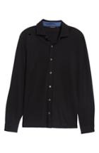 Men's Bugatchi Classic Fit Pique Knit Shirt, Size - Black